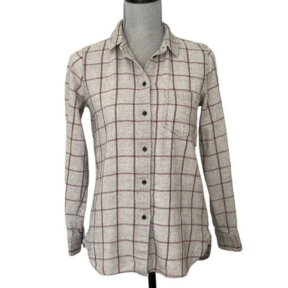 MADEWELL Slim Boyshirt in Slater Plaid Wool Blend Plaid Size S - Picture 2 of 7